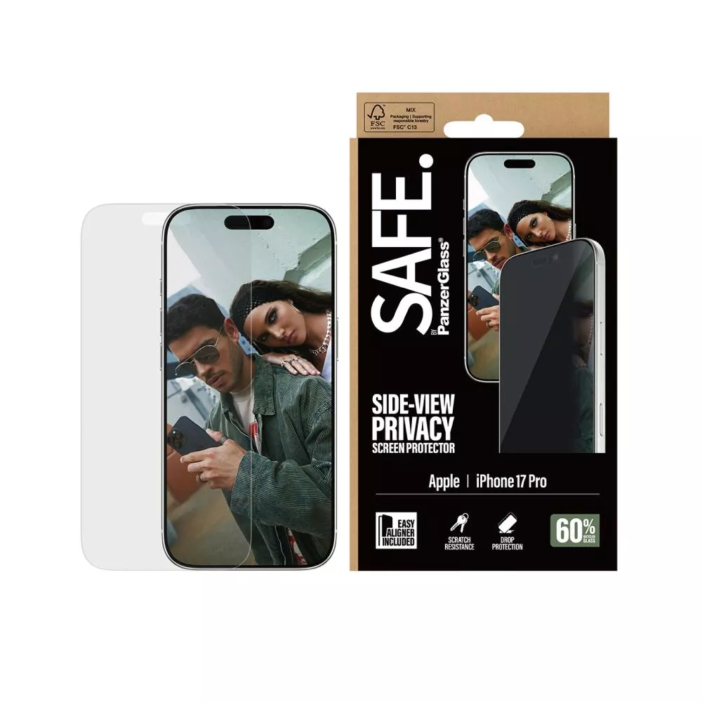 【PanzerGlass】iPhone 17 Pro 6.3吋 SAFE Privacy 2.5D 耐衝擊高透防窺玻璃保護貼(透光性佳)