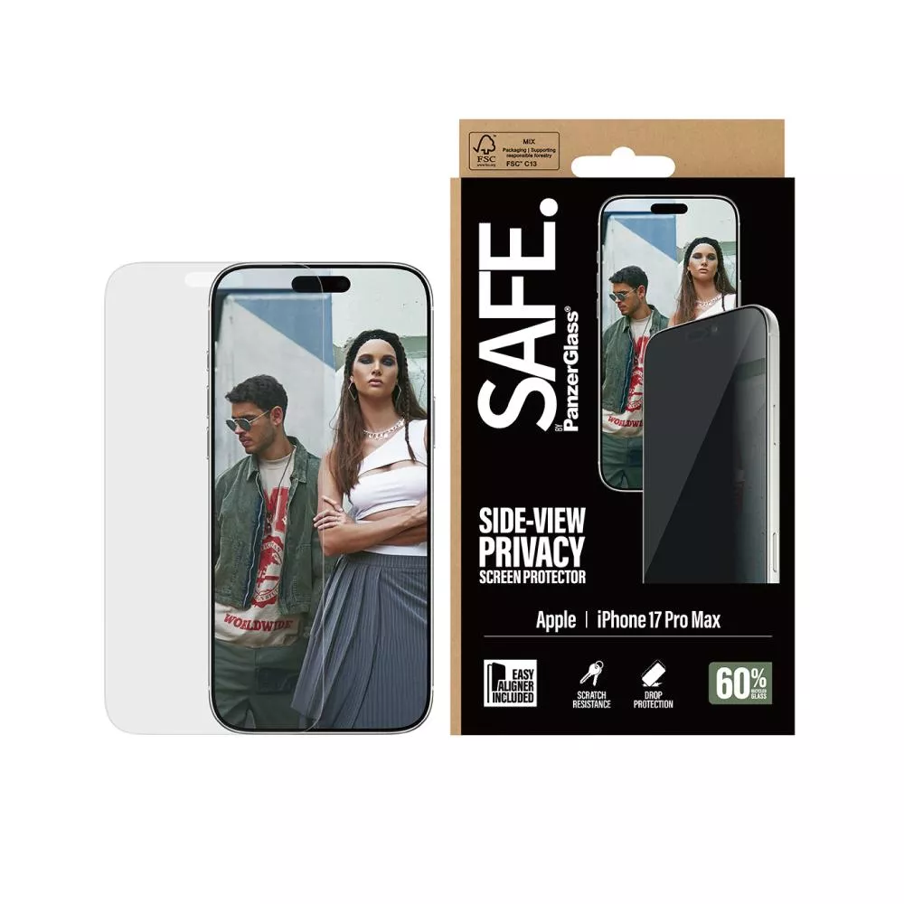 【PanzerGlass】iPhone 17 Pro Max 6.9吋 SAFE Privacy 2.5D 耐衝擊高透防窺玻璃保護貼(透光性佳)