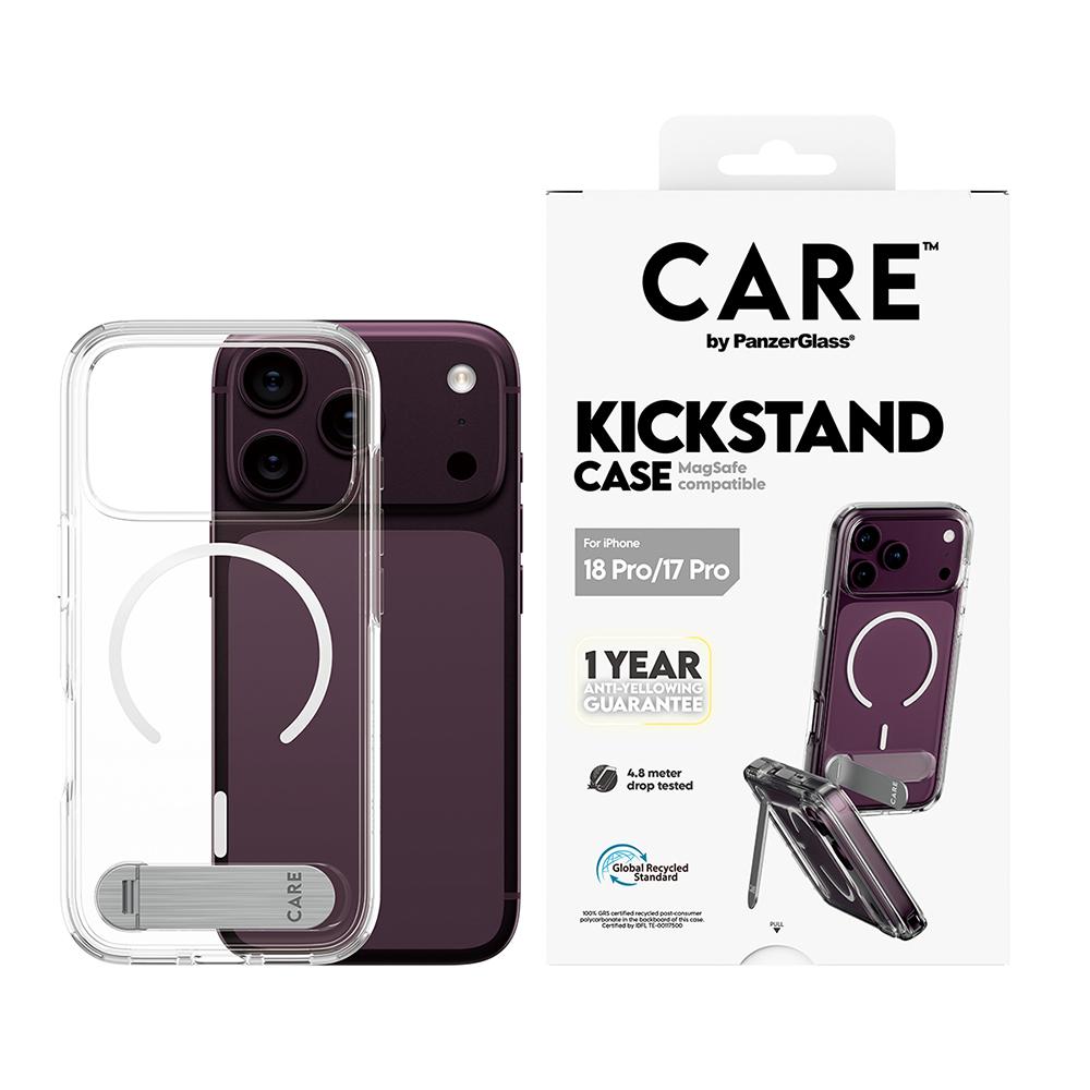 PanzerGlass iPhone 18 Pro 6.3吋 KICKSTAND 細磁吸旋轉立架殼 - 透白