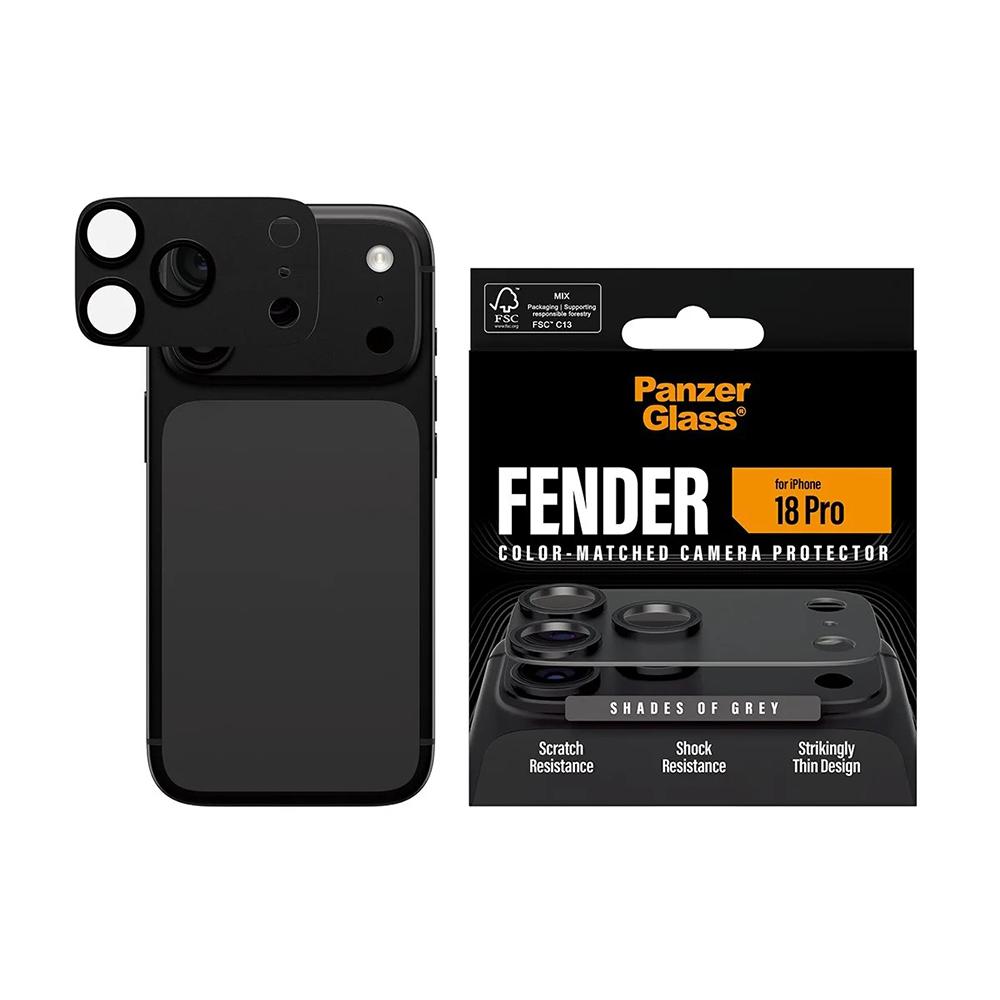PanzerGlass iPhone 18 Pro 6.3吋 FENDER 耐衝擊金屬玻璃鋼化鏡頭貼 (深灰)