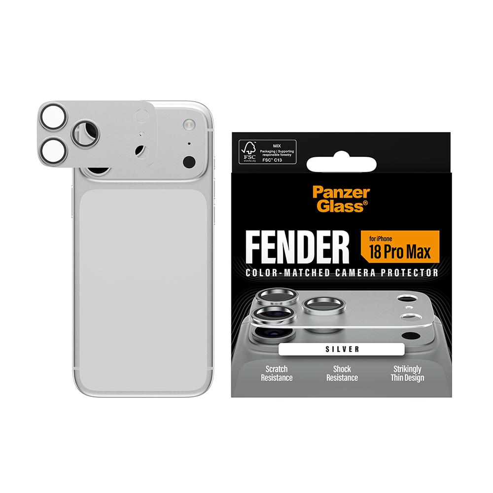 PanzerGlass iPhone 18 Pro Max 6.9吋 FENDER 耐衝擊金屬玻璃鋼化鏡頭貼 (銀)