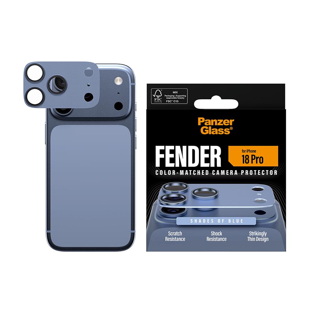 PanzerGlass iPhone 18 Pro 6.3吋 FENDER 耐衝擊金屬玻璃鋼化鏡頭貼 (淺藍)