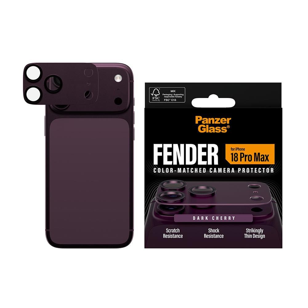 PanzerGlass iPhone 18 Pro Max 6.9吋 FENDER 耐衝擊金屬玻璃鋼化鏡頭貼 (酒紅)