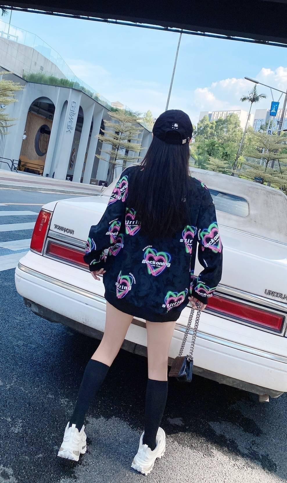 愛心刷色長版上衣