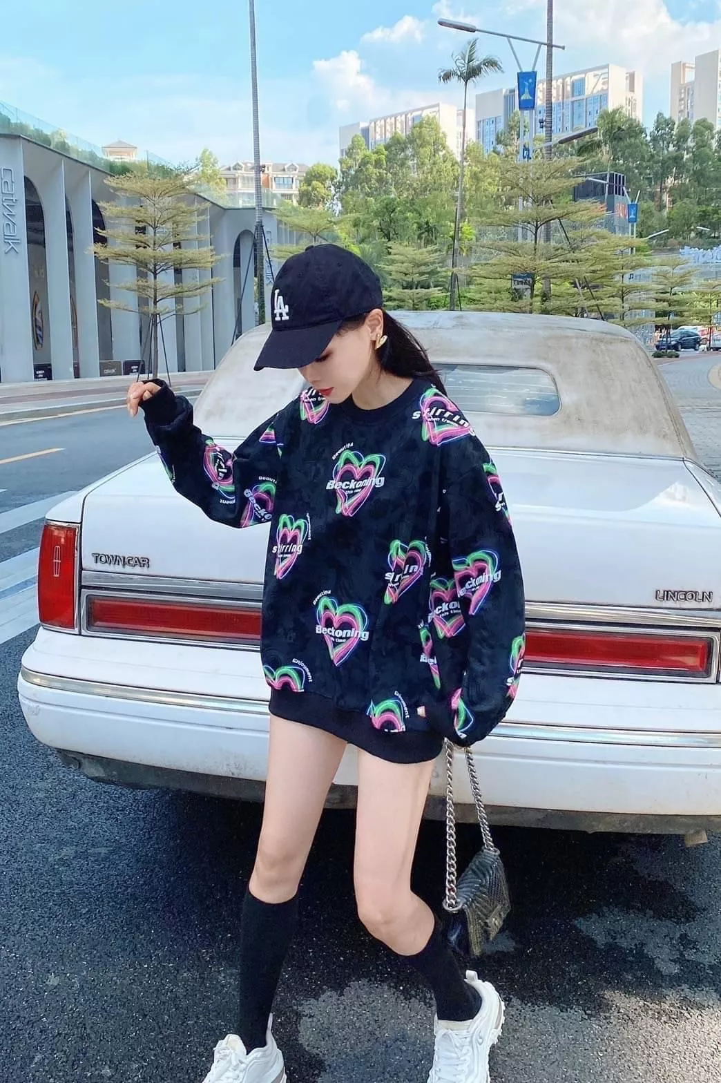 愛心刷色長版上衣