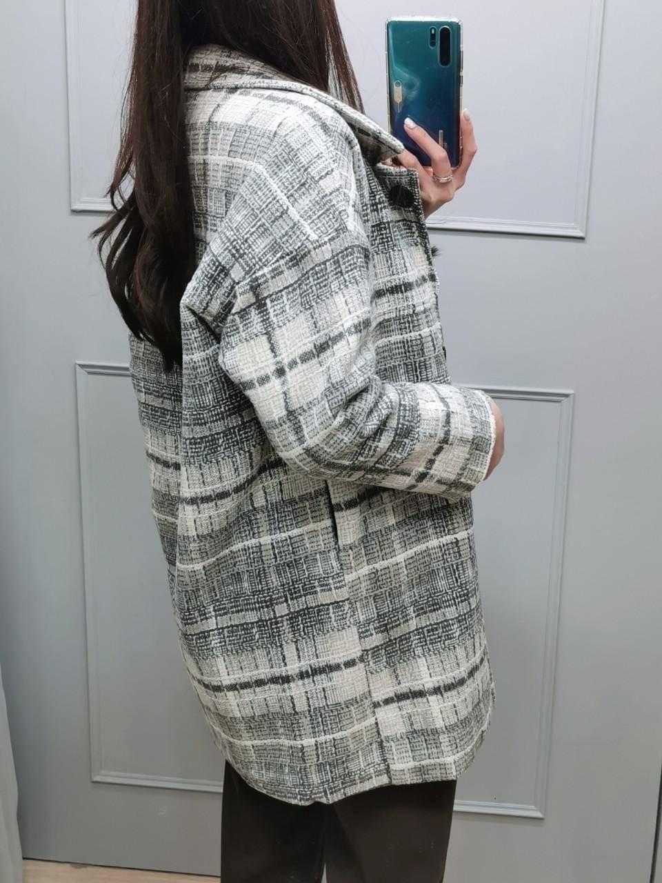 質感格紋毛呢外套（有內裡）