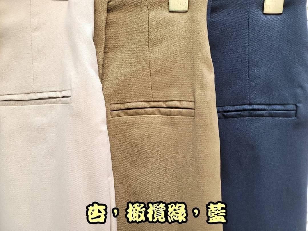 後彈力腰頭下擺開衩長裙