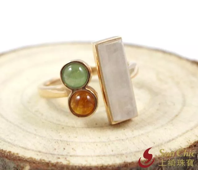 🉐一加二等於三🉐 #玉戒指 #K金