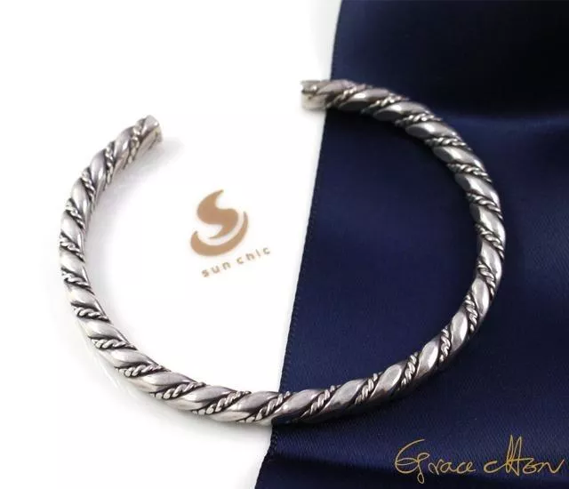 🔘方形麻花銀手鐲🔘 #銀手鐲 #925純銀