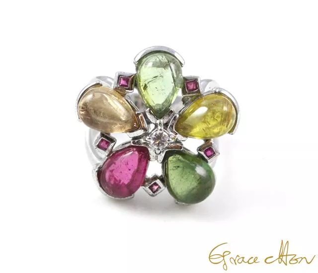 🌼碧璽花花🌼 #碧璽戒指 #銀白k