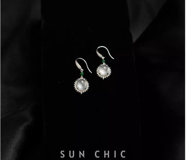 🔘《冰種玉蛋面耳環》🔘