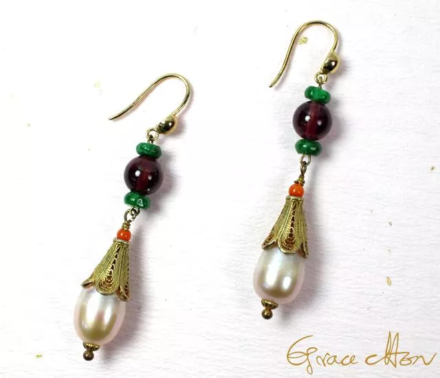 🌼花🌼 #珍珠耳環