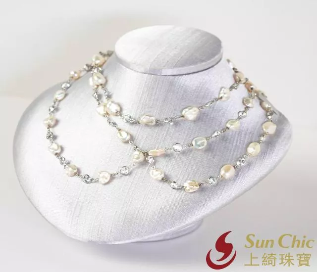 🔘《珍珠鋯石銀項鍊》🔘 #淡水珠 #鋯石 #銀