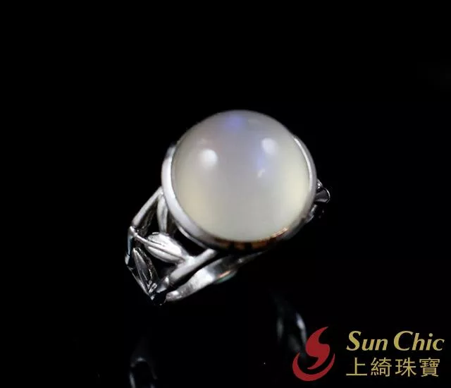 🔵藍光白蛋🔵 #月光石 #銀白k