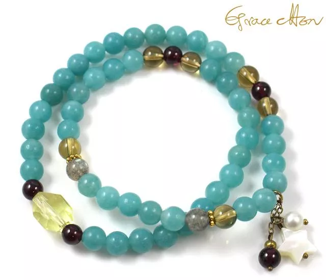 🟡藍綠。黃🟡 #天河石 #黃水晶