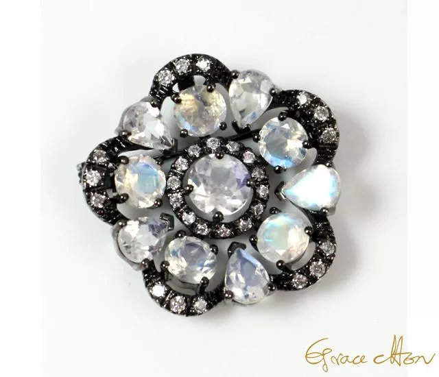 🌼彩色月光花🌼 #月光石 #胸墜兩用