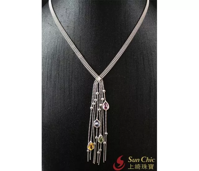 ⚪珠珠點點項鍊⚪ #K金項鍊 #有色寶石