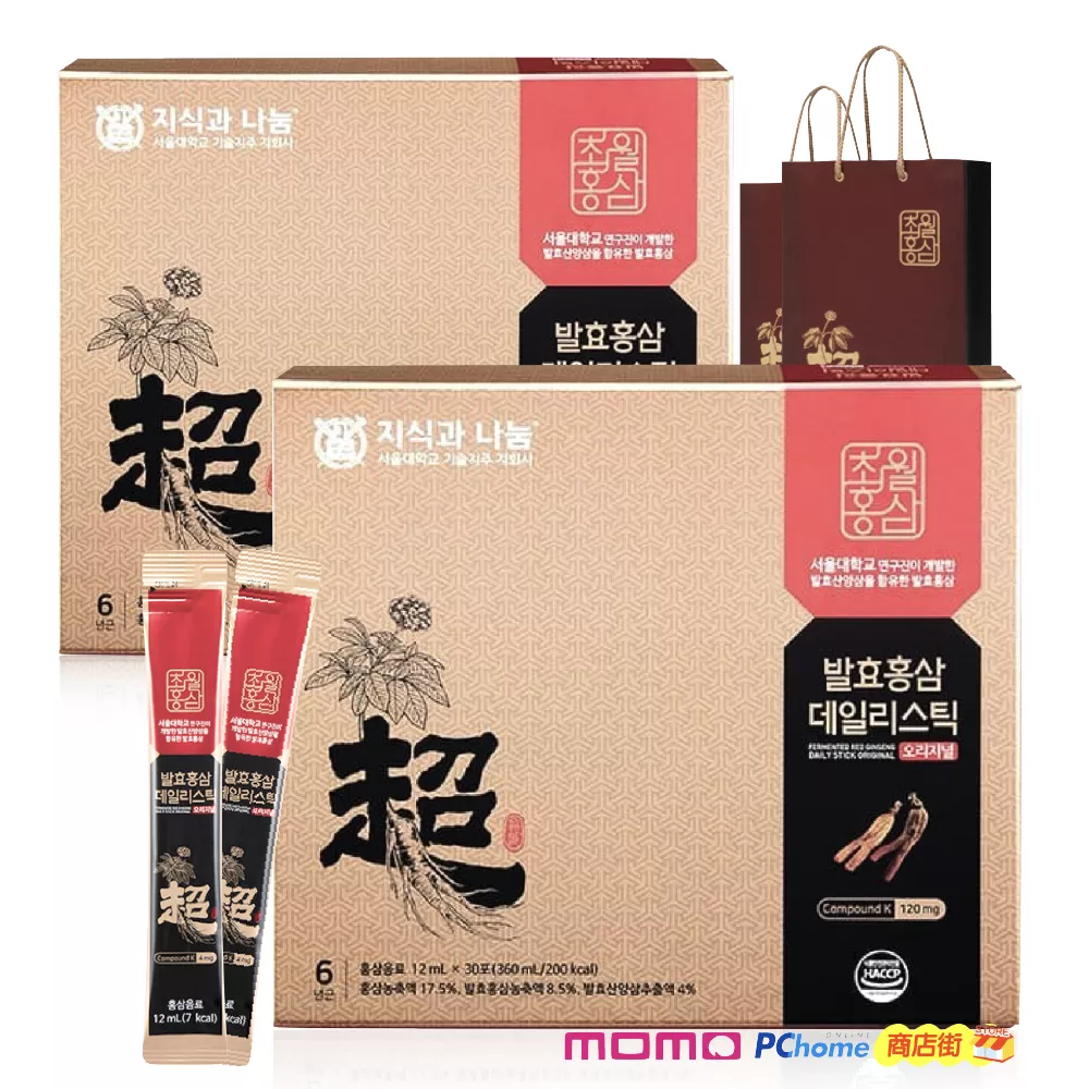 [ 超越蔘精 ] 韓國高麗蔘精禮盒 (12mlx30入x2) 附提袋