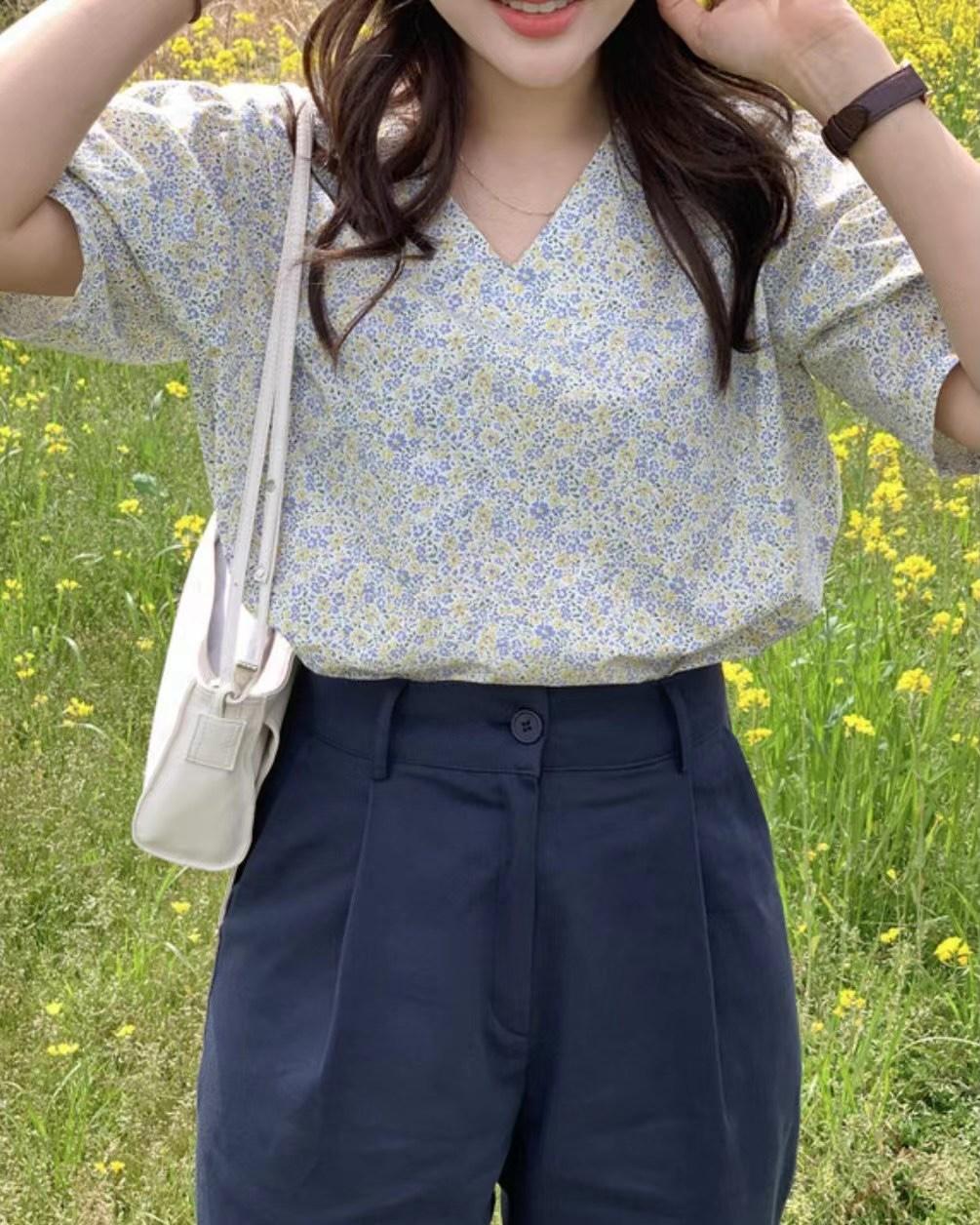 現貨/春暖花開澎袖上衣