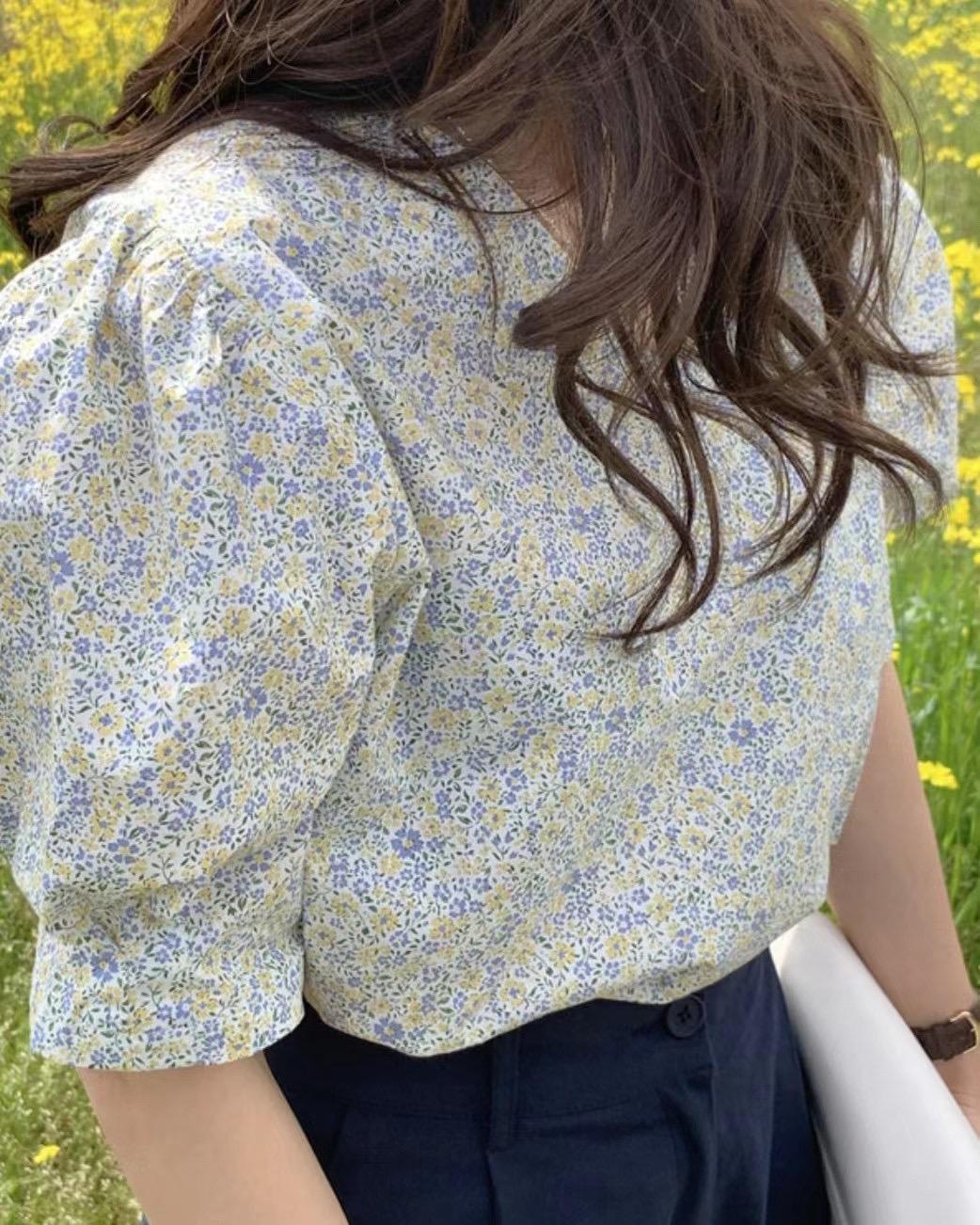 現貨/春暖花開澎袖上衣