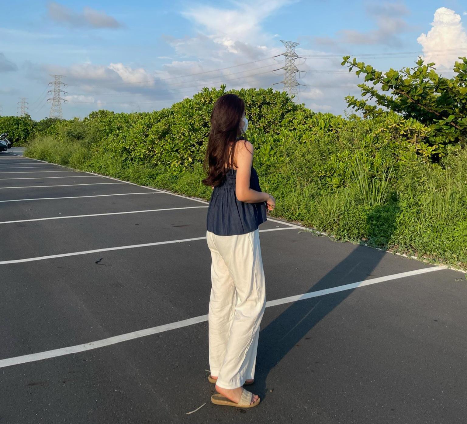 現貨/細肩綁帶牛仔背心