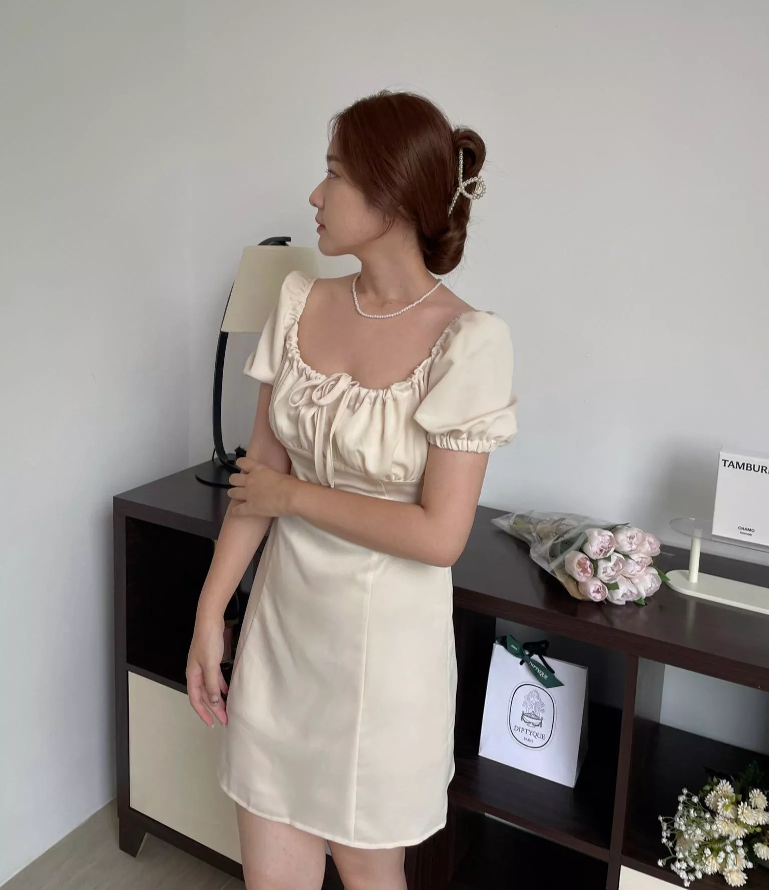 千金公主🌼緞面綁帶短洋