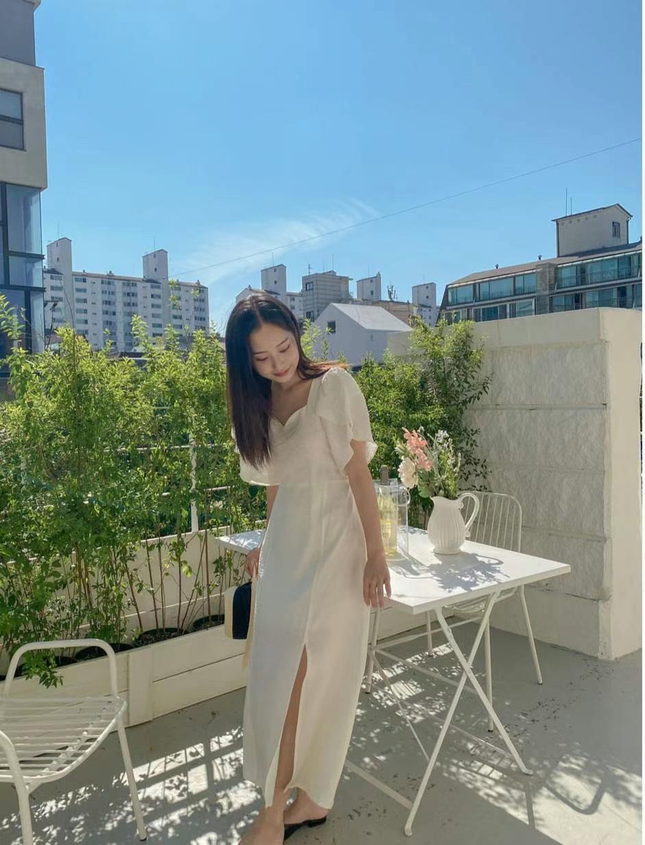 仙女下凡♡浪漫花苞袖長洋