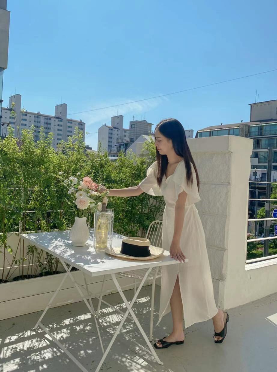 仙女下凡♡浪漫花苞袖長洋