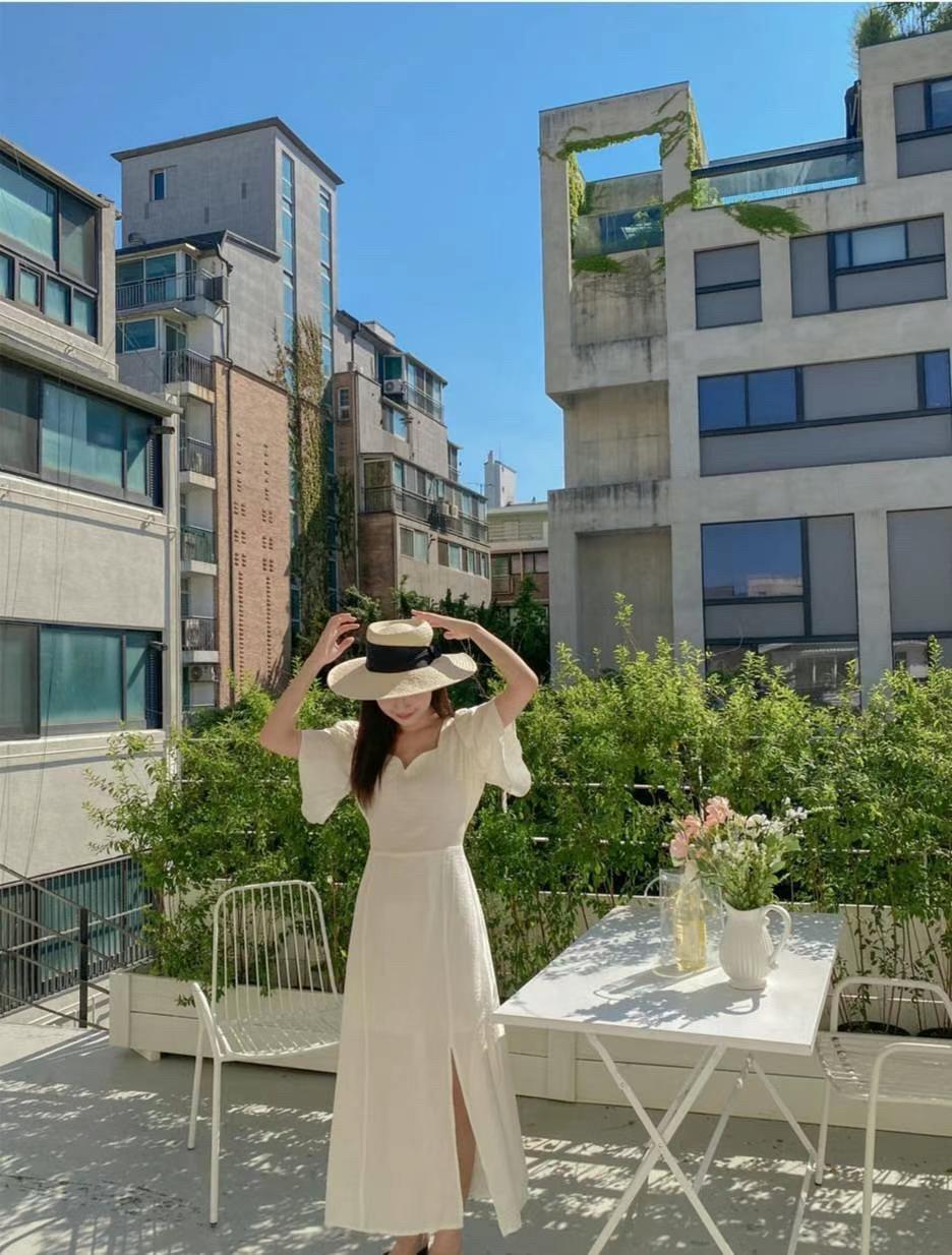 仙女下凡♡浪漫花苞袖長洋