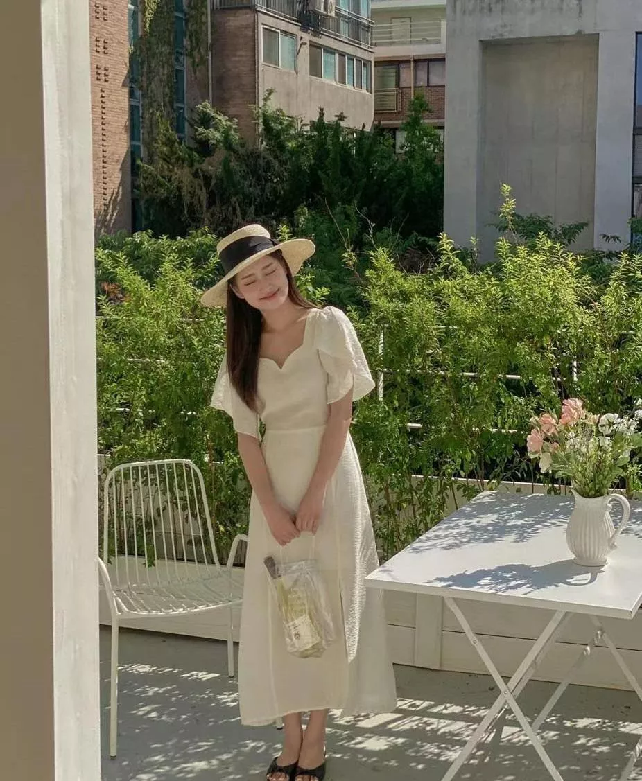 仙女下凡♡浪漫花苞袖長洋