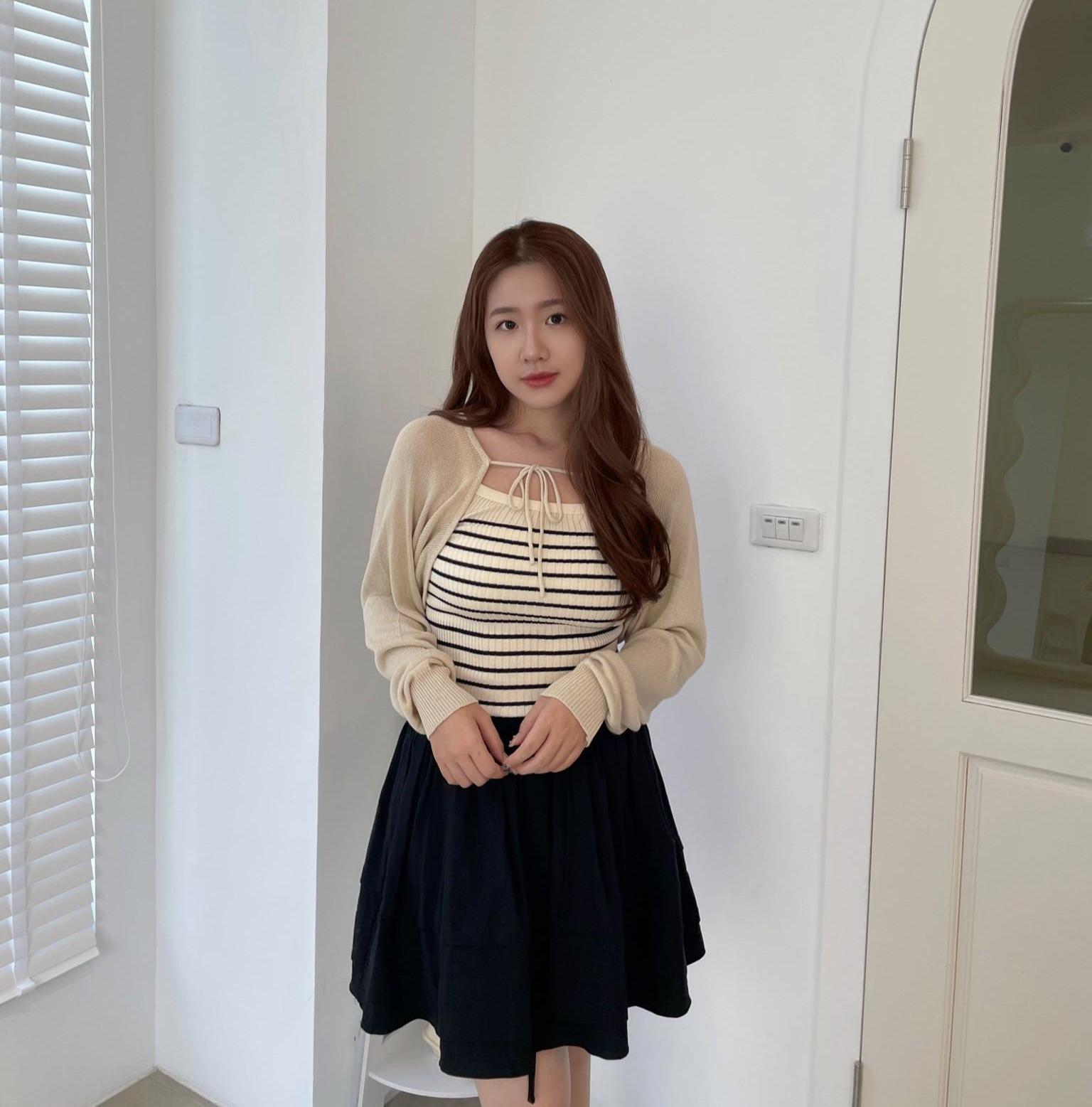 經典條紋後綁帶背心