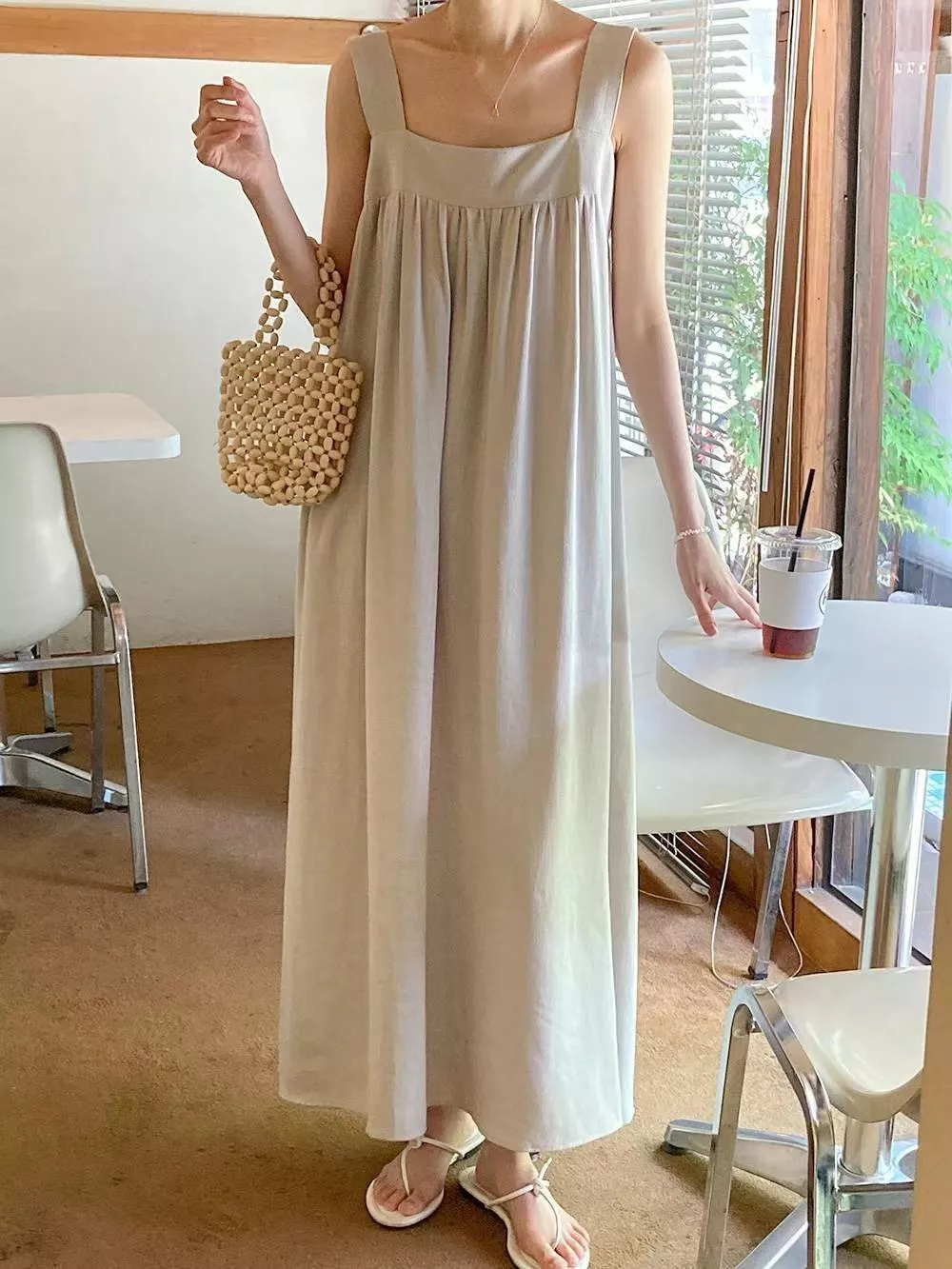 度假感☀粗肩棉麻洋裝