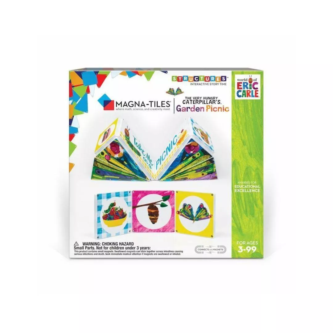 【美國CreateOn】Magna-Tiles®磁力片積木-毛毛蟲的花園野餐