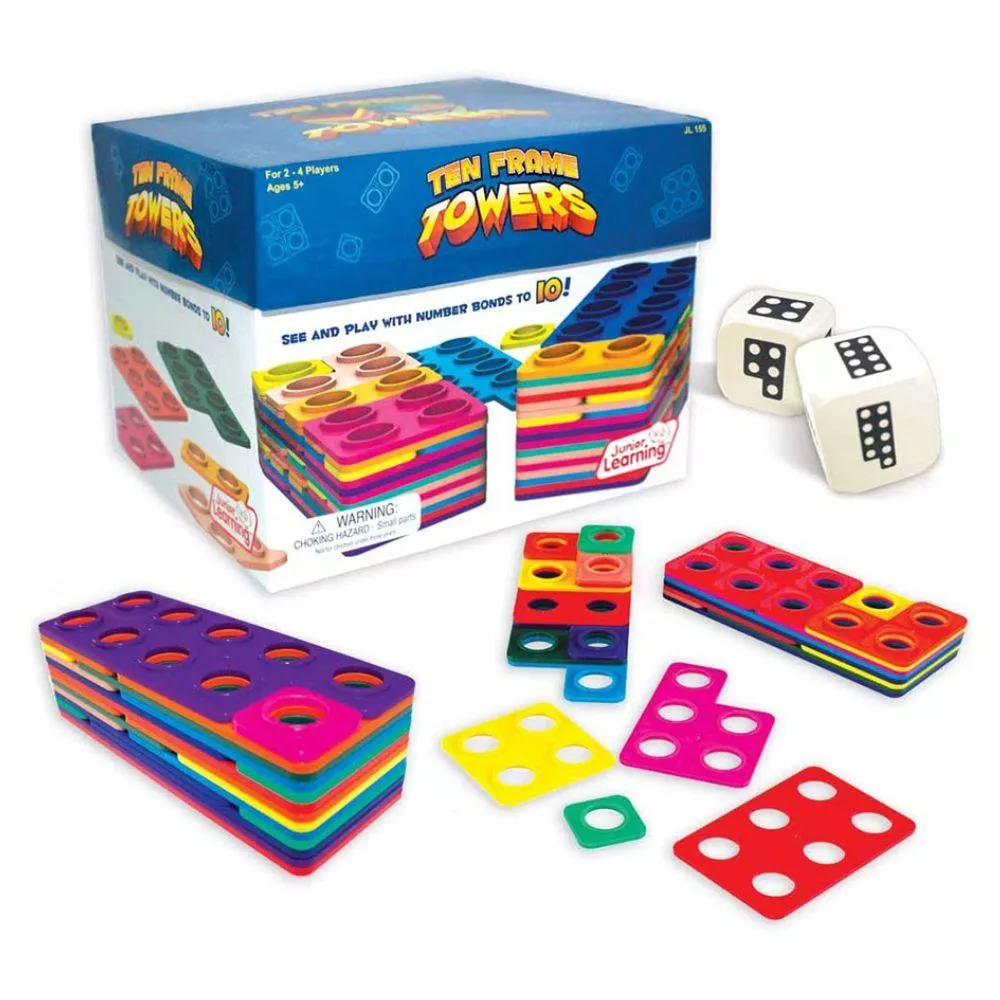 【美國Junior Learning】十格數學積木塔 - 益智數學教具/桌遊
