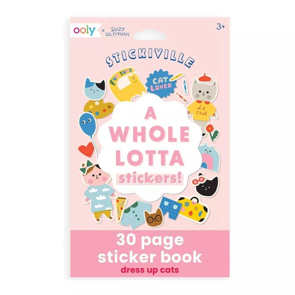 【美國OOLY】Suzy Ultman 聯名貼紙書 - 貓咪服裝大變身 (30頁)