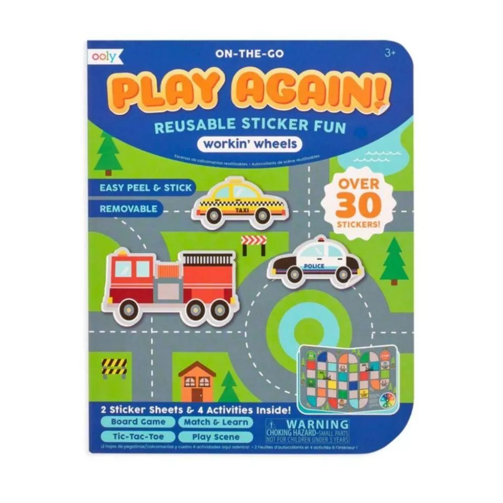 【美國OOLY】重複貼!貼紙遊戲書 - 可愛車車款