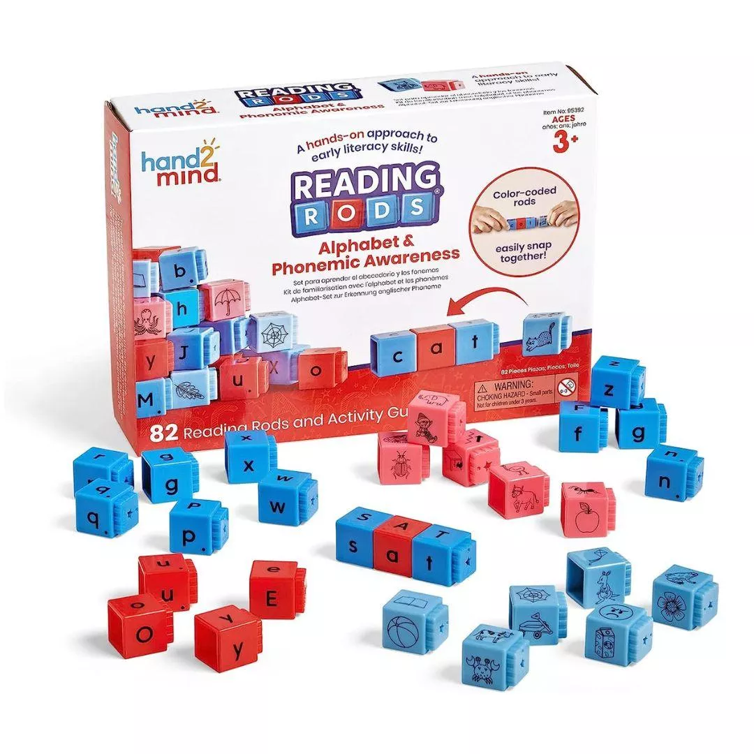 【美國hand2mind】Reading Rods 方塊積木-英文字母&音素意識學習組