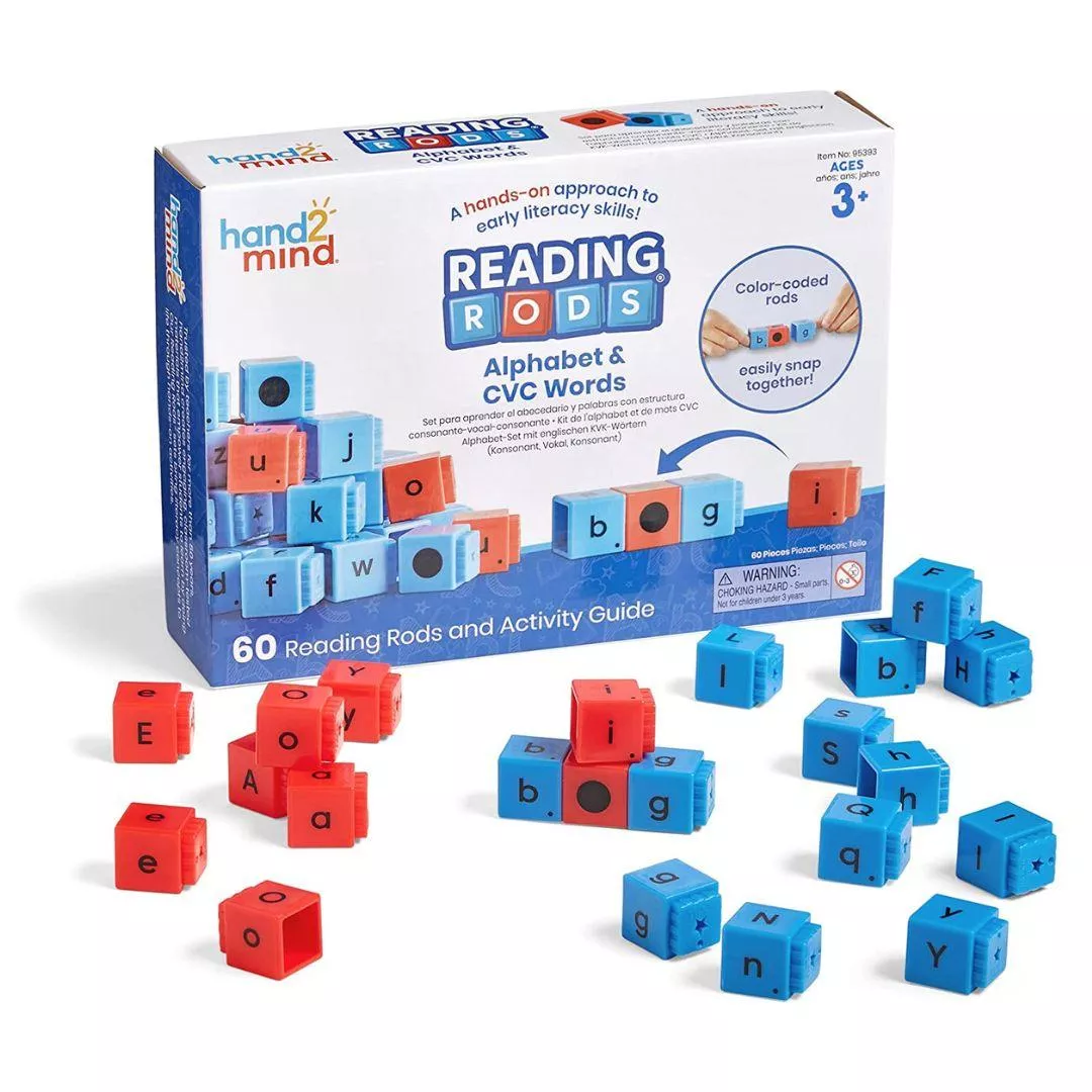 【美國hand2mind】Reading Rods 方塊積木-英文字母&CVC單字學習組