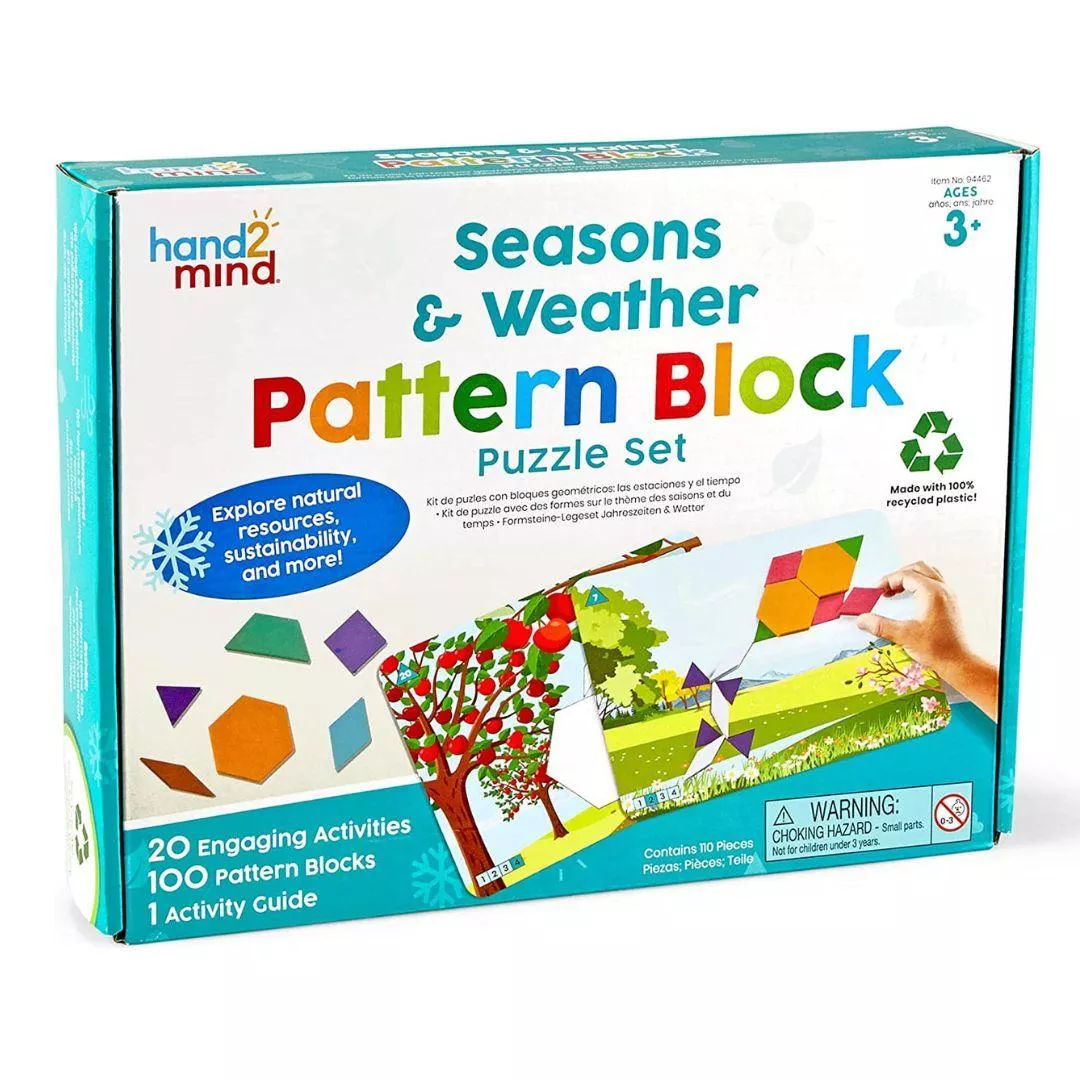 【美國hand2mind】創意幾何拼圖遊戲組-季節與天氣