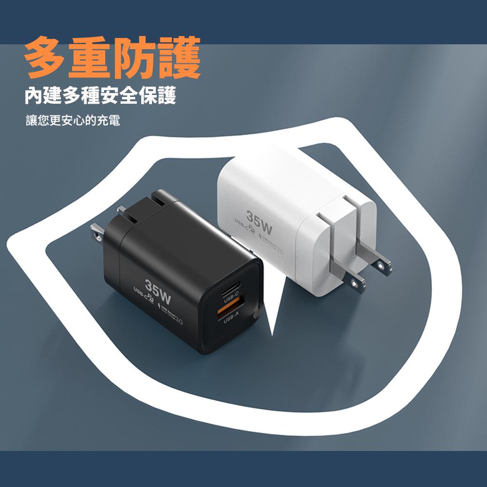 【SPOT ON】35W PD+QC3.0 Gan 氮化鎵 雙孔 35W充電器 快充充電器(Gan 雙孔快充充電頭/快充充電器)