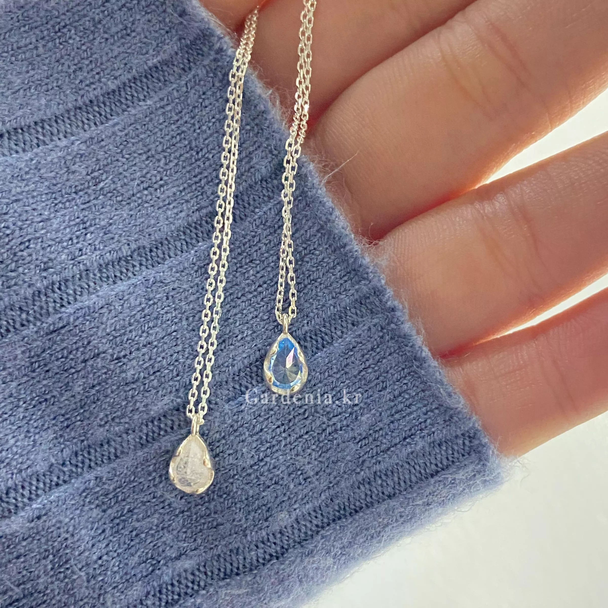 熱銷破百✨ 925sliver Crystal necklace 水滴天然石項鍊 2色