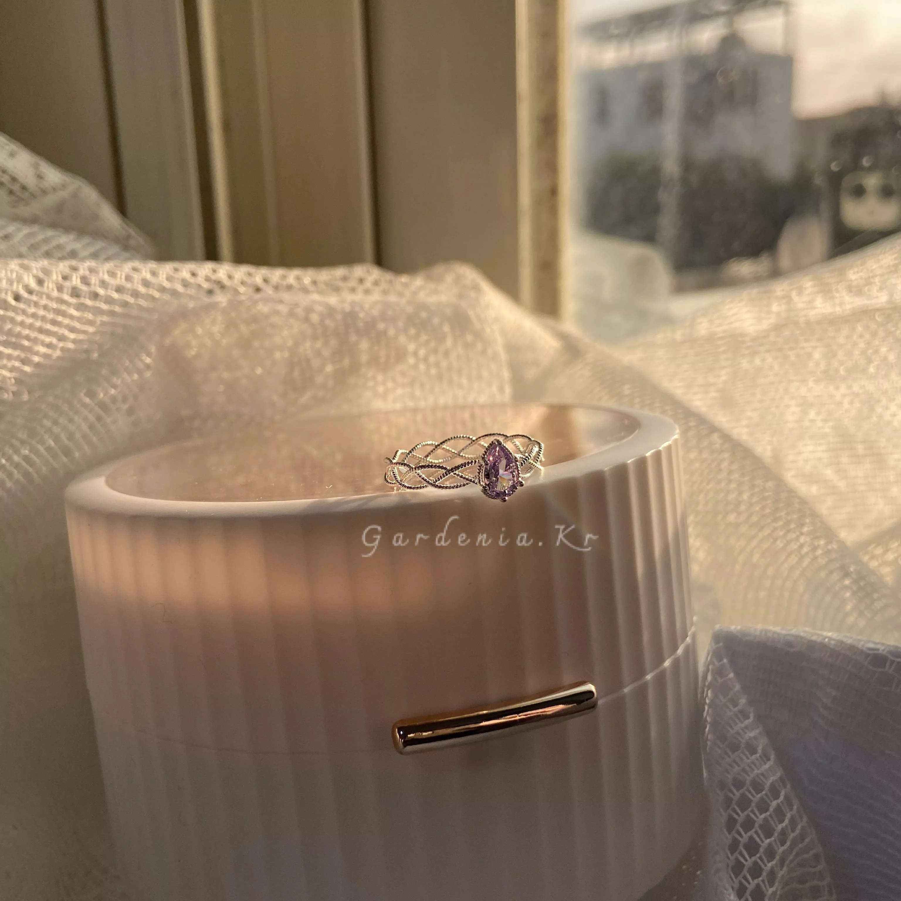 925sliver Nature crystal ring 純銀天然紫水晶轉運戒