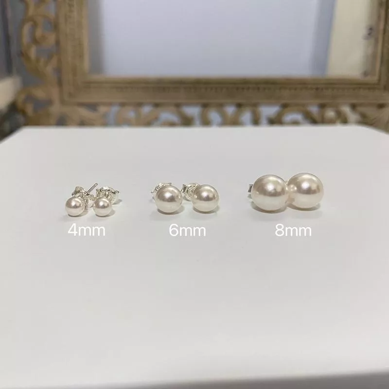 𝟫𝟤𝟧𝗌𝗅𝗂𝗏𝖾𝗋 Pearl ear pin 純銀珍珠耳針