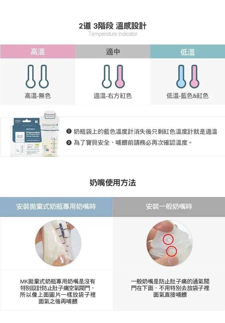 韓國 Mother-k溫感拋棄式奶瓶袋250ml