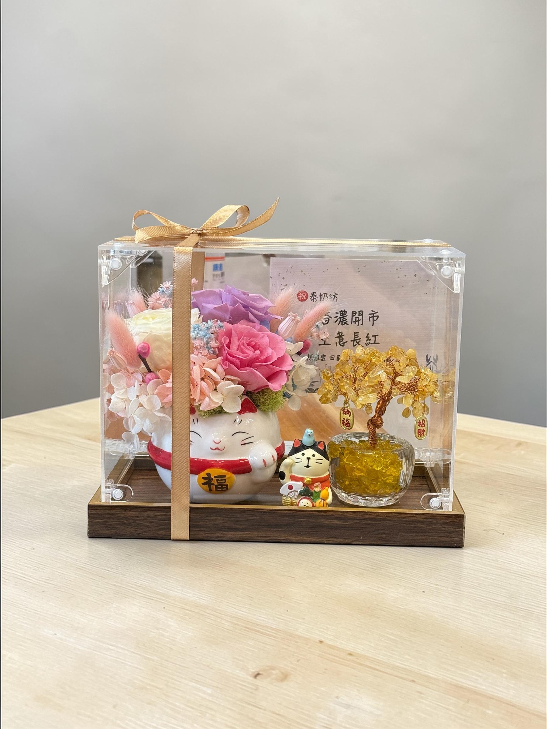 水晶永生花桌上型花禮 900-2600