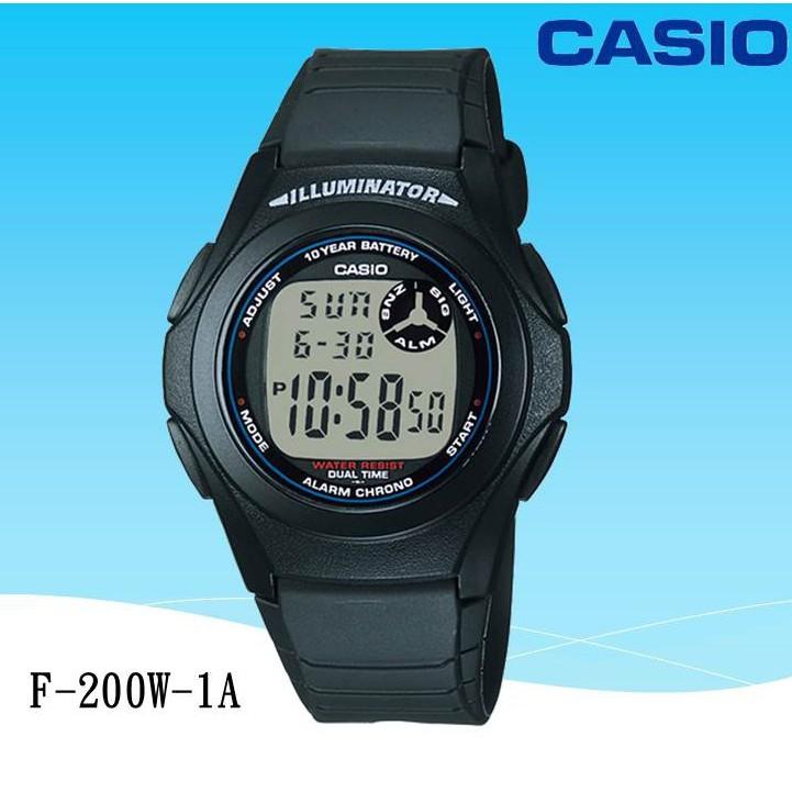 經緯度鐘錶CASIO電子錶 貪睡鬧鈴十年電池 當兵錶學生錶 開學季必備商品附公司貨保固卡 現貨【↘超殺價格】F-200W
