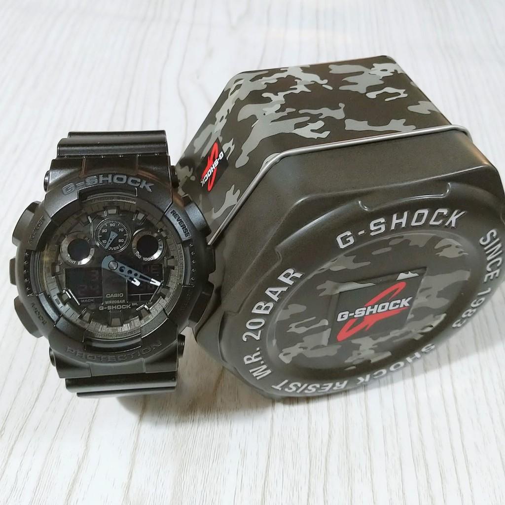 經緯度鐘錶 G-SHOCK 錶面迷彩紋路設計 玩酷本色 街頭時尚 耐衝擊 200米防水 公司貨 GA-100CB