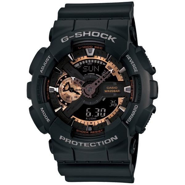 G-SHOCK街頭情人百搭款對錶 玫瑰金風 值得典藏附包裝盒 黑金白金自由配/愛情升溫GA-110RG+BA-110RG