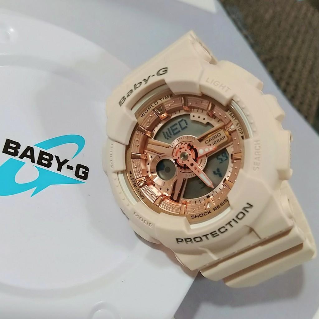 BABY-G-Pink Beige Color系列 杏色搭配玫瑰金 優雅柔和兼具 保證正品/台灣公司貨BA-110CP