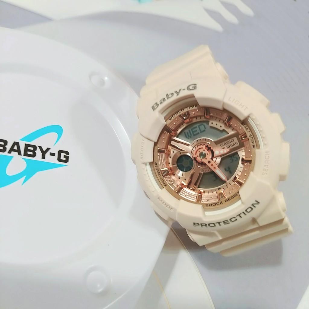 BABY-G-Pink Beige Color系列 杏色搭配玫瑰金 優雅柔和兼具 保證正品/台灣公司貨BA-110CP